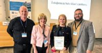Zľava: Bc. Róbert Both, vedúci rádiologický technik, Prof. MUDr. Viera Lehotská, PhD., garantka programu,
MUDr. Lucia Asztalosová, rádiologička, MUDr. Ľudovít Sebõ, primár oddelenia rádiodiagnostiky