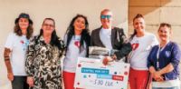 Zľava: vedúca sestra urgentného príjmu Nemocnice AGEL Zvolen Mgr. Katarína Liptáková, MBA, námestník pre ošetrovateľskú
starostlivosť Mgr. Stanislava Píšová, MPH, predsedníčka Správnej rady NADÁCIE AGEL Mgr. Iveta Chreneková, riaditeľ Centra pre deti
a rodiny Tŕnie Mgr. Ján Paľuch, správkyňa NADÁCIE AGEL Mgr. Marta Csergeová a pracovníčka marketingu a PR Bc. Lucia Bírešová